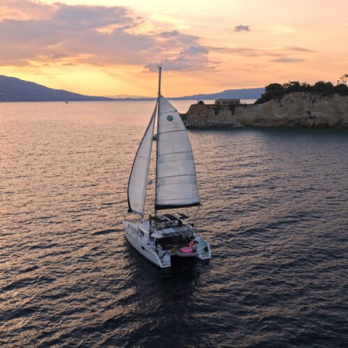 Sunset catamaran cruise near Souda Bay, Crete