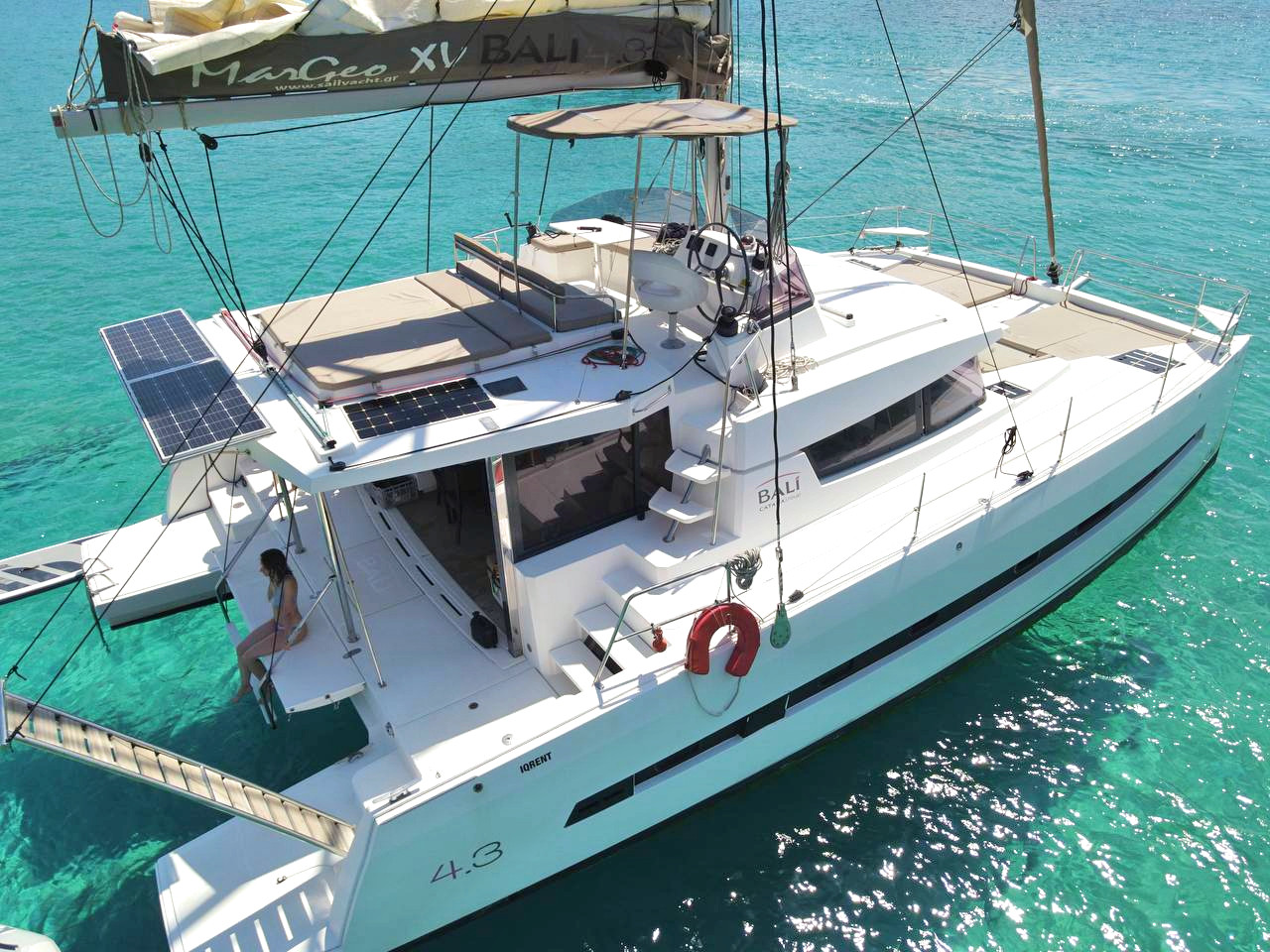 Family catamaran cruise in Crete with toddlers on board