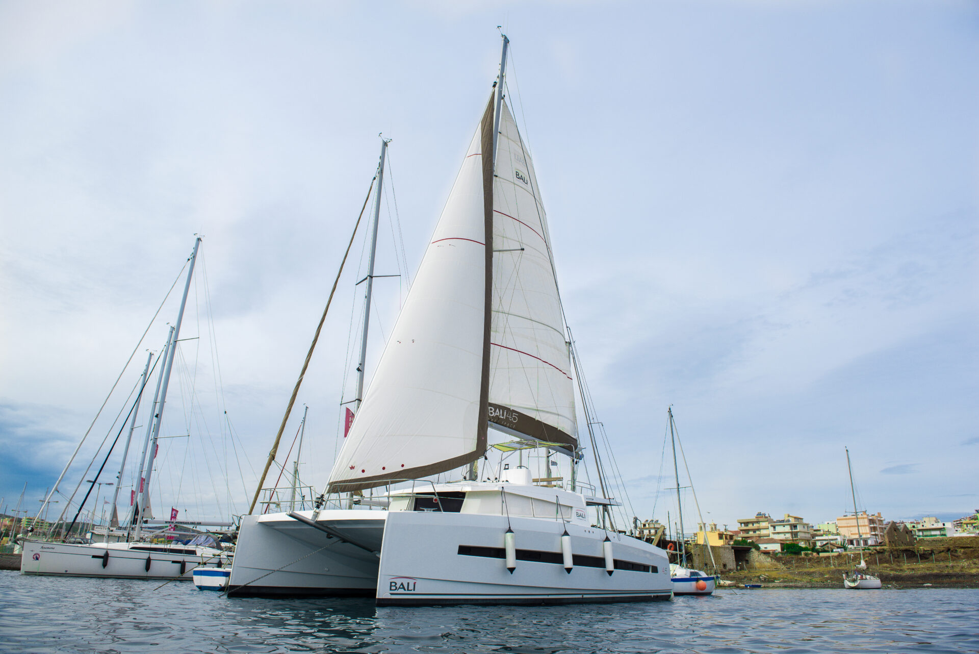 Private catamaran charter from Crete to Santorini