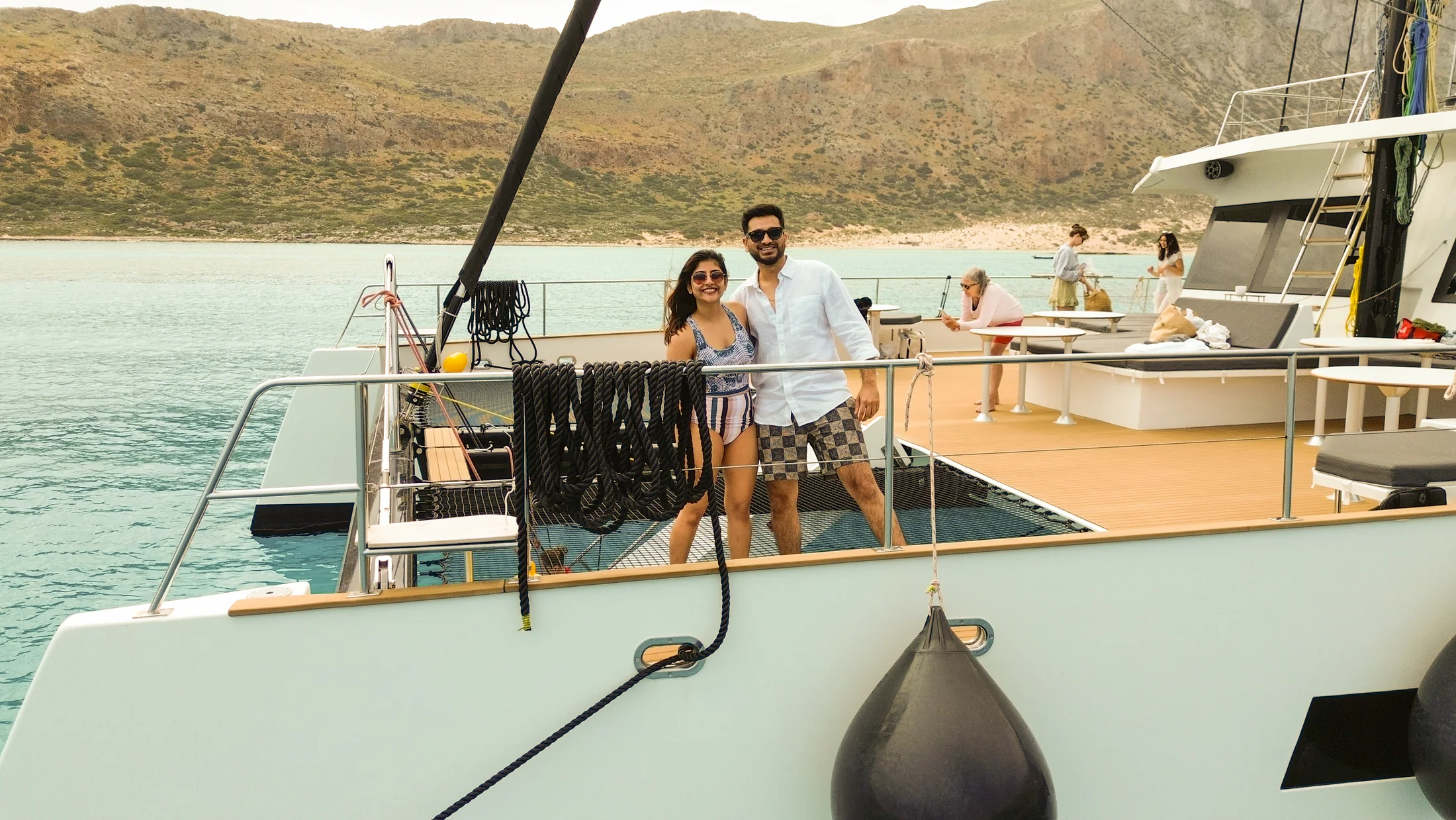 Guests relaxing aboard DanEri Lux