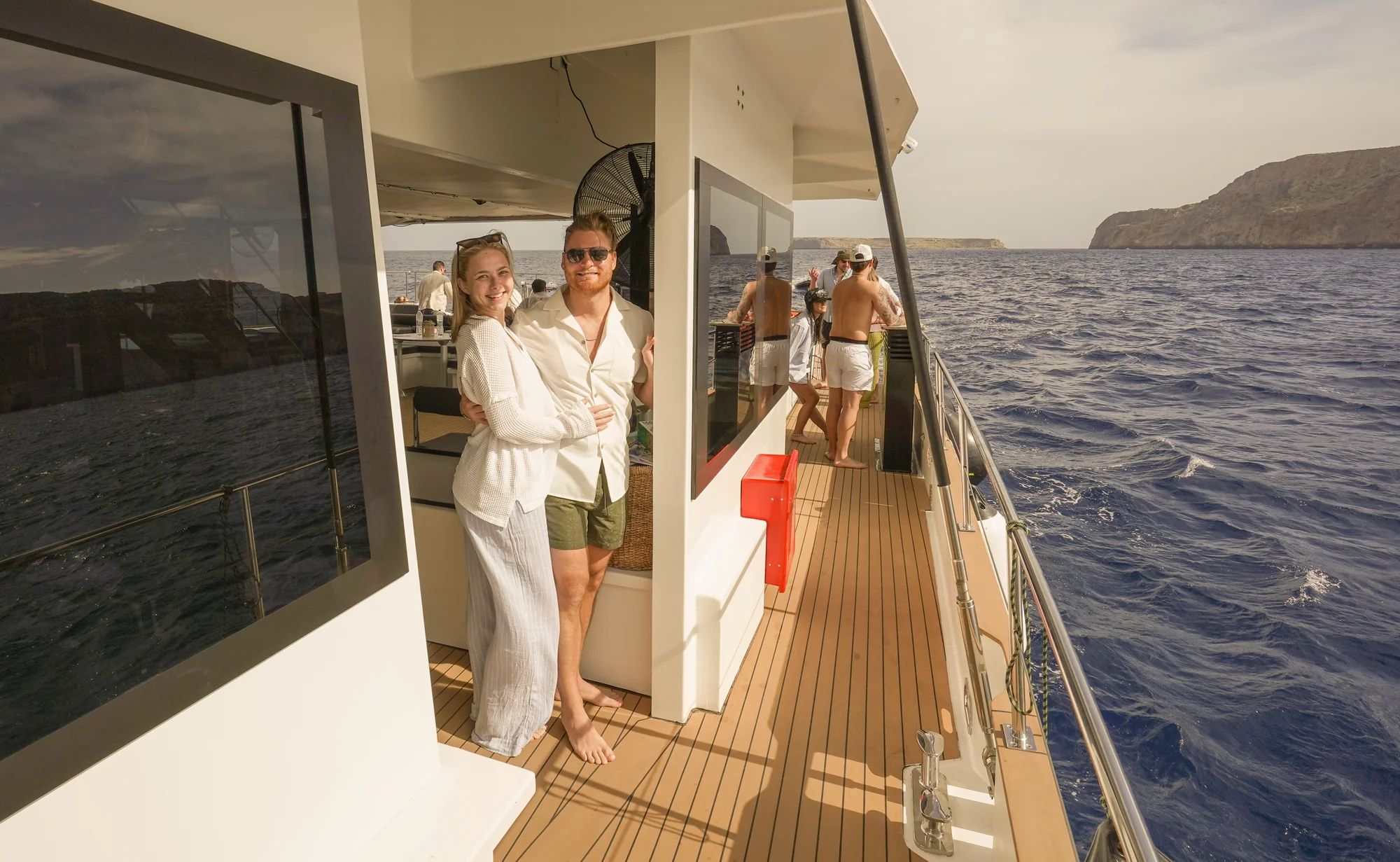 Guests enjoying the sea view from the DanEri Lux deck