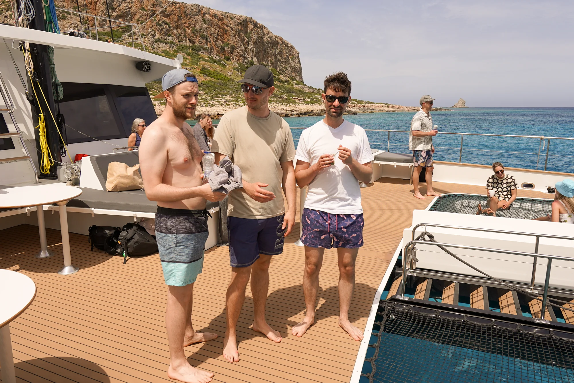 Guests enjoying drinks on the DanEri Lux deck