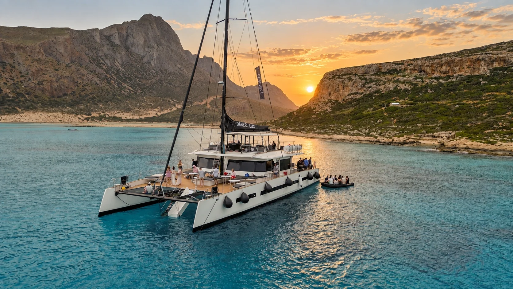 All-Inclusive Sunset Luxury Catamaran Cruise from Kissamos to Balos